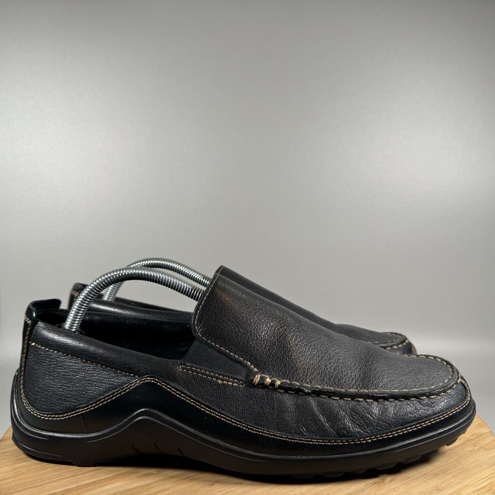 S Cole Haan Men's Tucker Venetian Loafers 10 M Black Leather Slip On Shoes